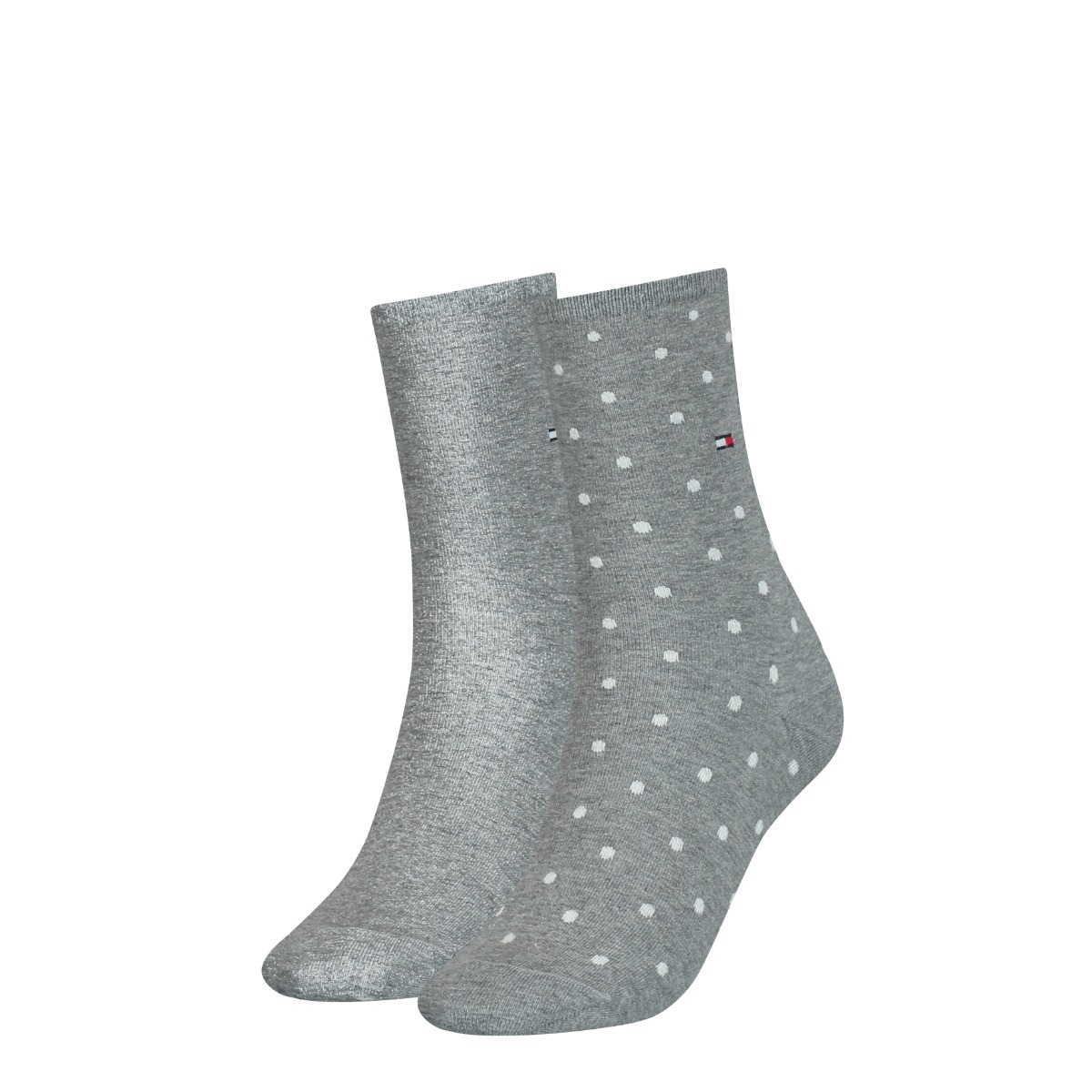 Damessokken met stippen - Mid Grey Mel - 39-42 - 2 paar