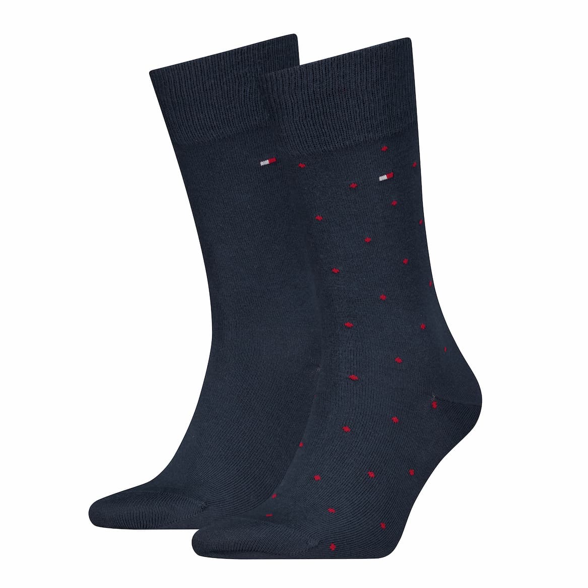Tommy Hilfiger heren sokken met stippen 2-pack - Red Marine - 39-42