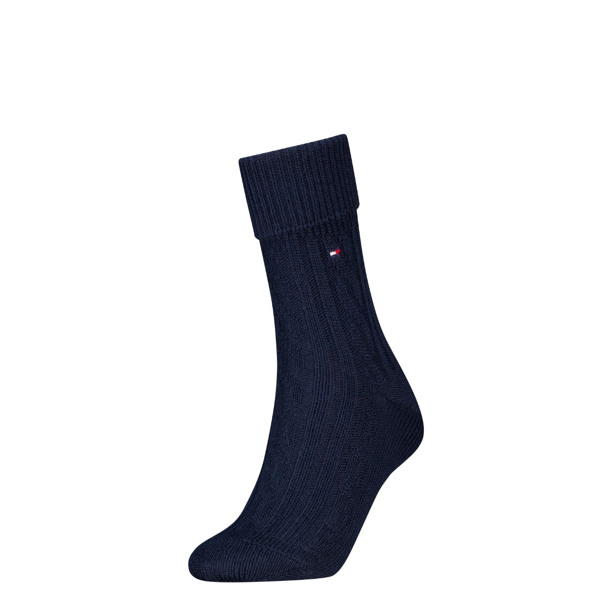 Damessokken met kabelpatroon - Navy - 39-42
