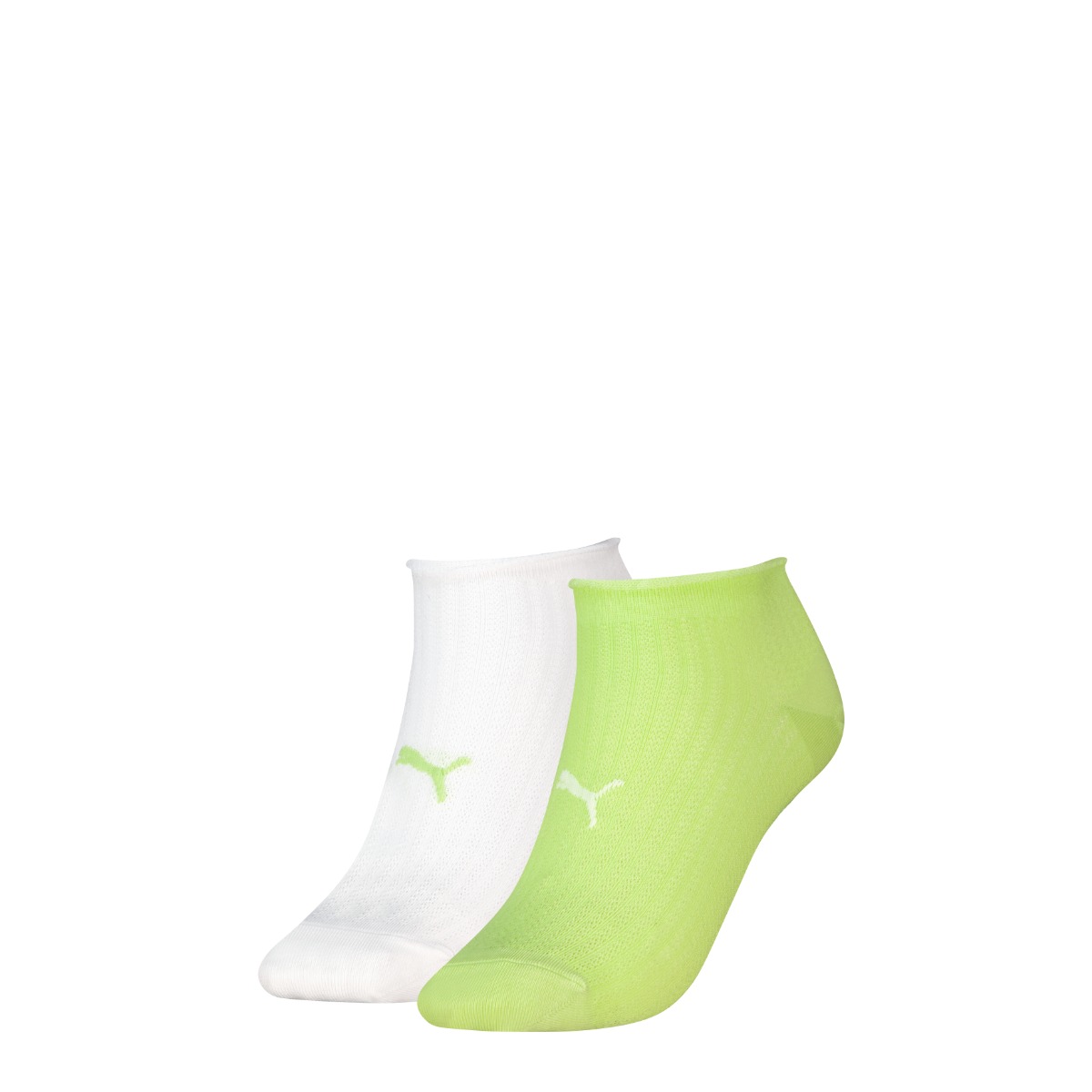 Dames sneakersokken van zacht katoen - Lemon Grass - White - 35-38 - 2 paar