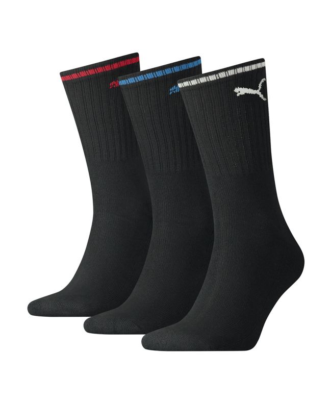Puma Unisex puma crew sokken met strepen - 3 paar - Black - 39-42 100000946-39-42-black