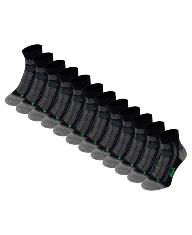 Boru Bamboe werksokken quarter - 12 paar 2346-12-paar