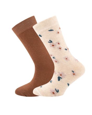 kindersokken met uni/bloemen print