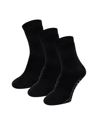 Basset Heren antislip sokken van katoen - 3 paar - Black - 35-38 8600-H-3-paar-35-38-black