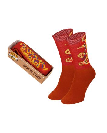 Apollo Unisex Hotdog sokken in cadeauverpakking - Red Combo - 41-46 20299105-41-46-comb-a-met-augurk