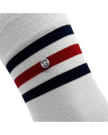 Unisex sokken met strepen wit, rood en blauw
