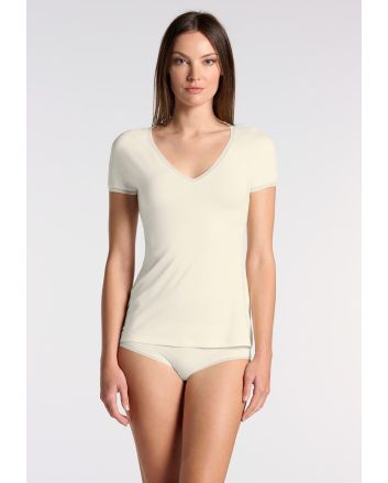 Perfect line modal t-shirt met v-hals