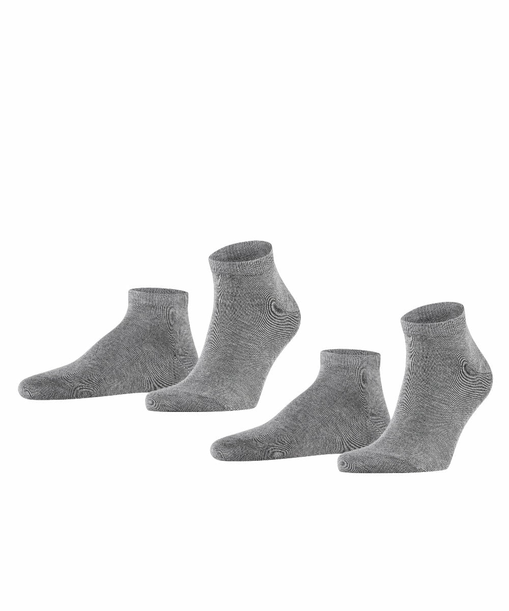 Happy heren sneakersokken 2-pack – Light grey melange – 43-46