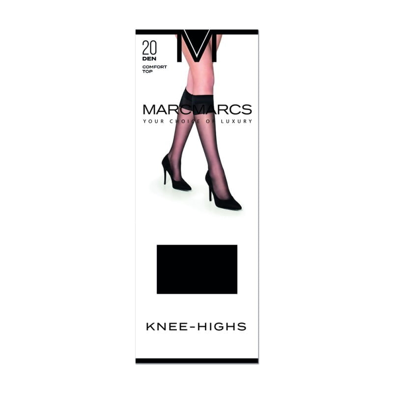 20 denier kniekous met comfortboord – Black – M-L