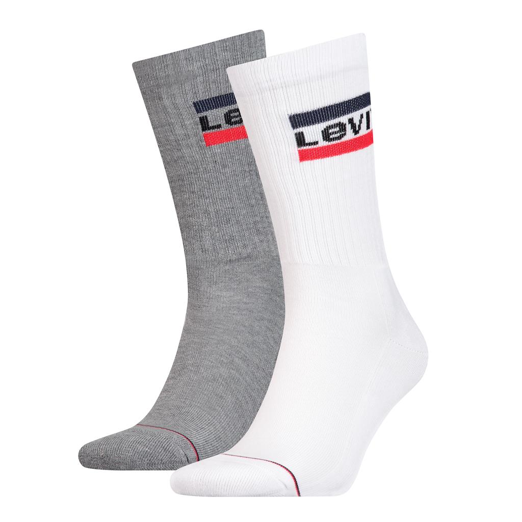 Sportieve herensokken met logo – White Grey – 43-46