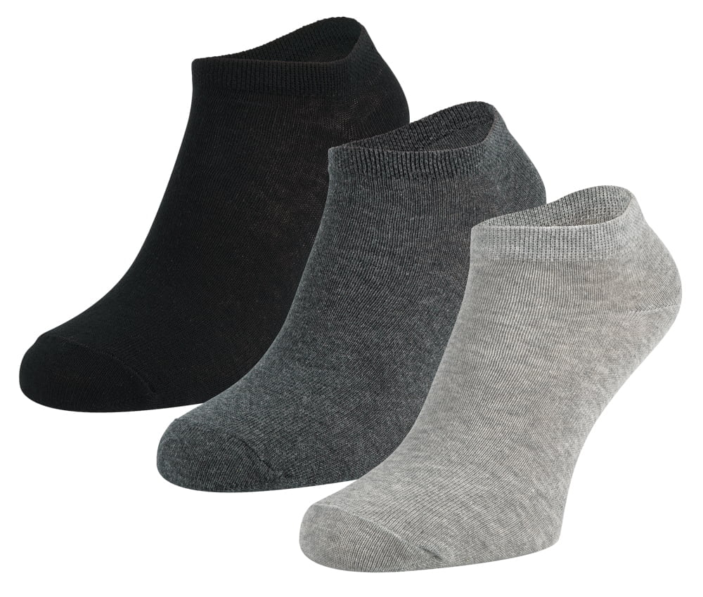 Sneakersokken 3-pack – Black antracite – 43-45