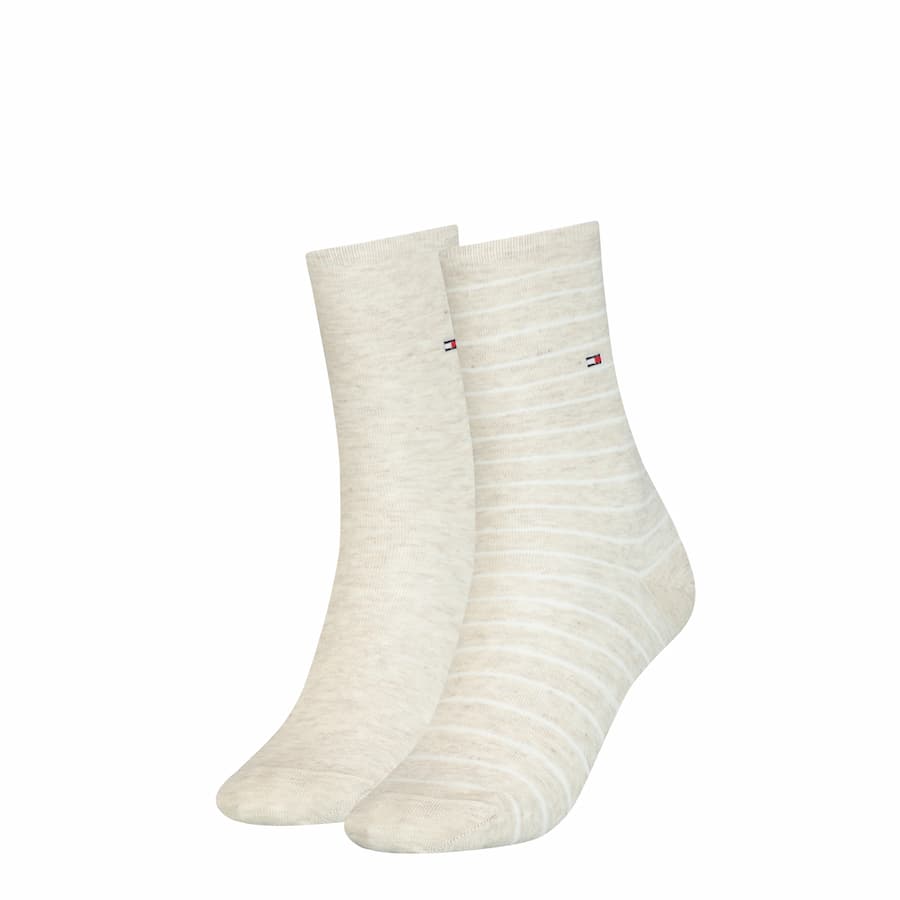 Tommy Hilfiger dames sokken 2-pack small stripe – Light beige – 39-42
