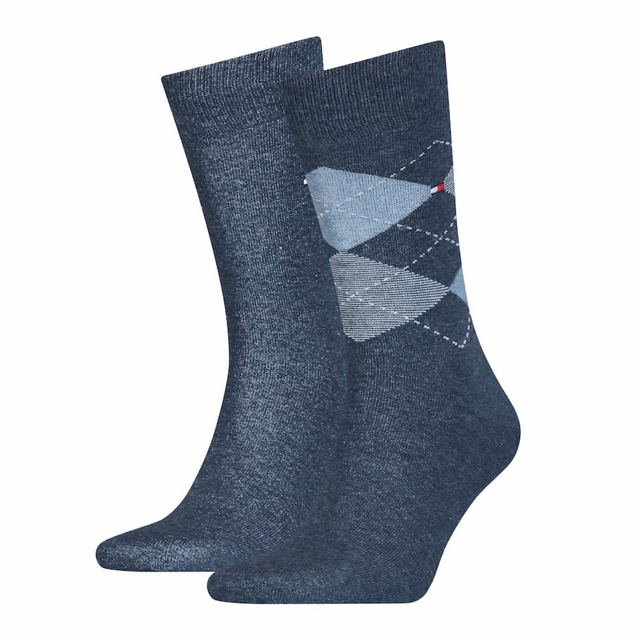 Herensokken met ruit en uni – Jeans – 43-46