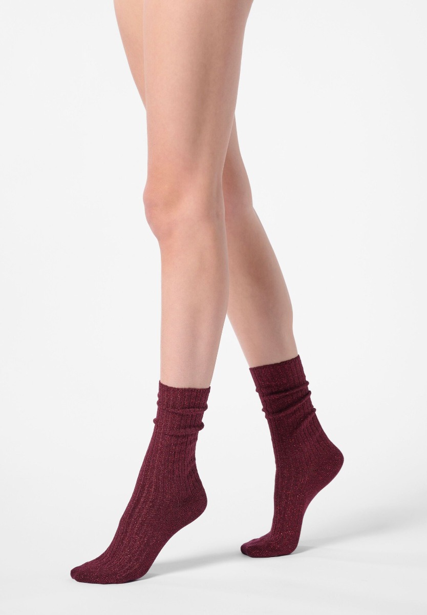 Diamonds Rib - Sokken - Deep Red