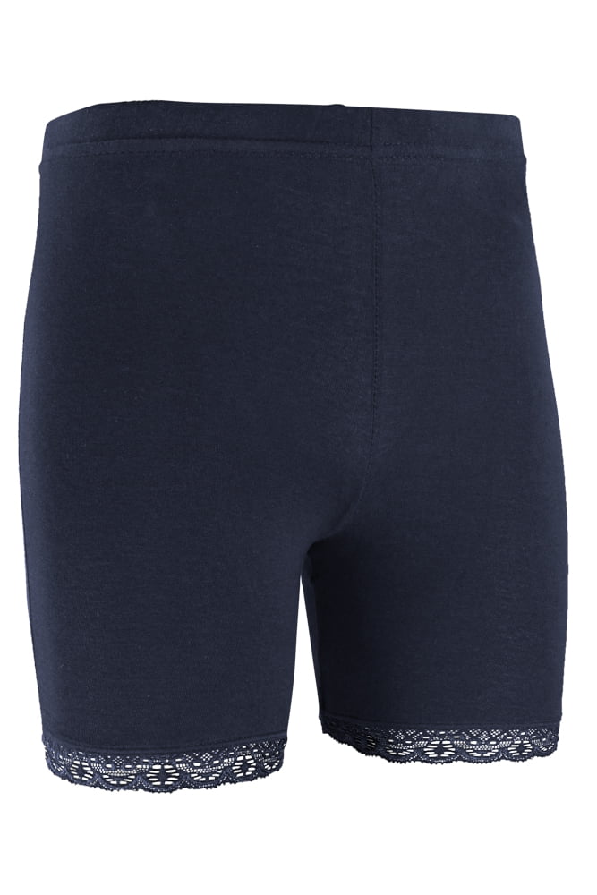 short legging van katoen met kanten rand