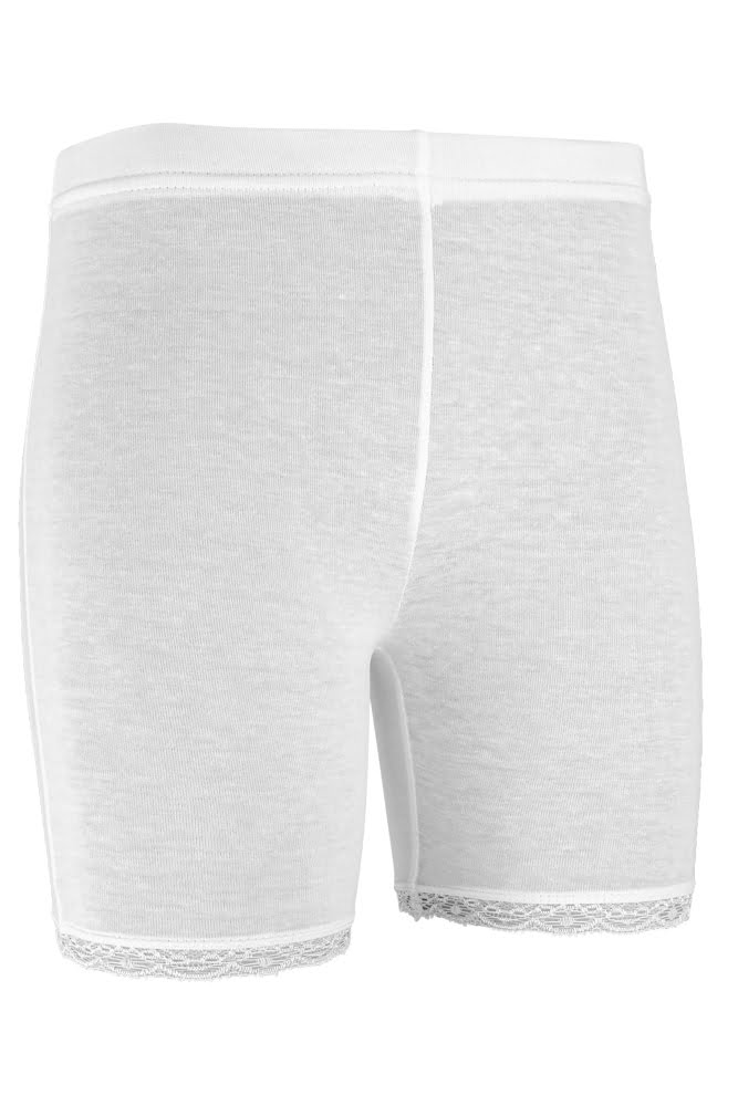 short legging van katoen met kanten rand