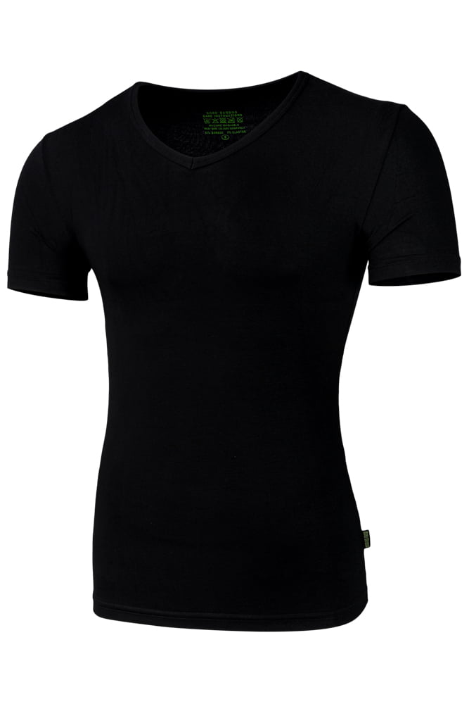 Bamboe heren t-shirt met v-hals afbeelding