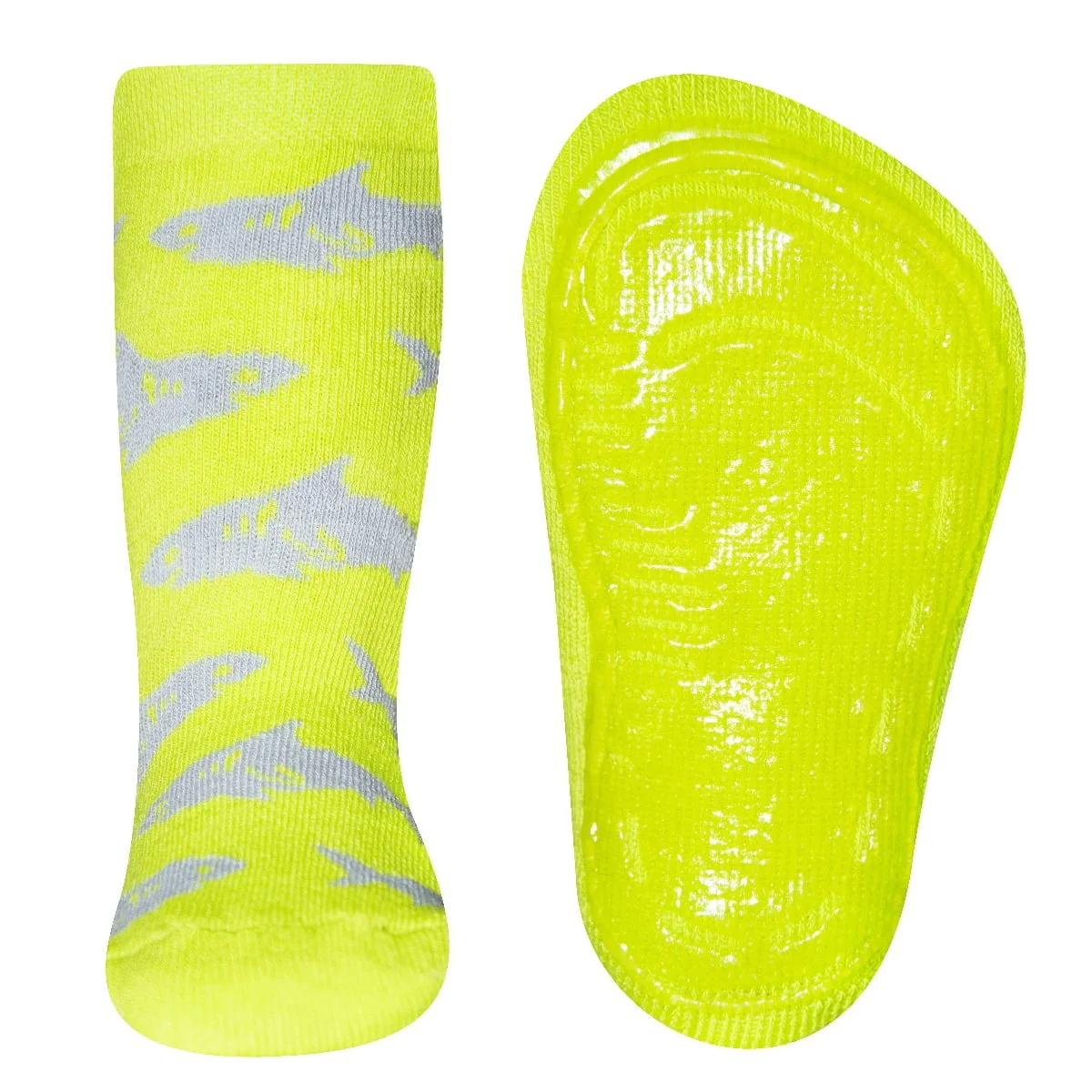 SOKKEN-ONLINE | Antislip kindersokken met haaien print-19/20-Fluor green | Ewers