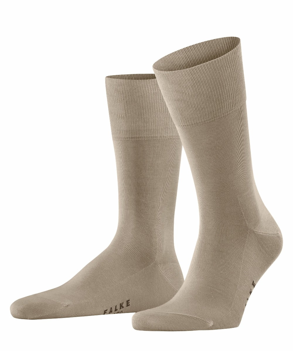 FALKE Tiago hoge kwaliteit zonder motief halfhoog comfortabel  robuust ademend cadeau dekkend Fil D'Ecosse Katoen Beige Heren sokken - Maat 45-46