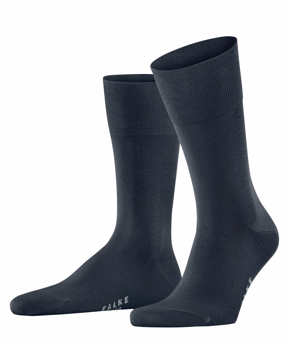 FALKE Tiago hoge kwaliteit zonder motief halfhoog comfortabel  robuust ademend cadeau dekkend Fil D'Ecosse Katoen Blauw Heren sokken - Maat 47-48