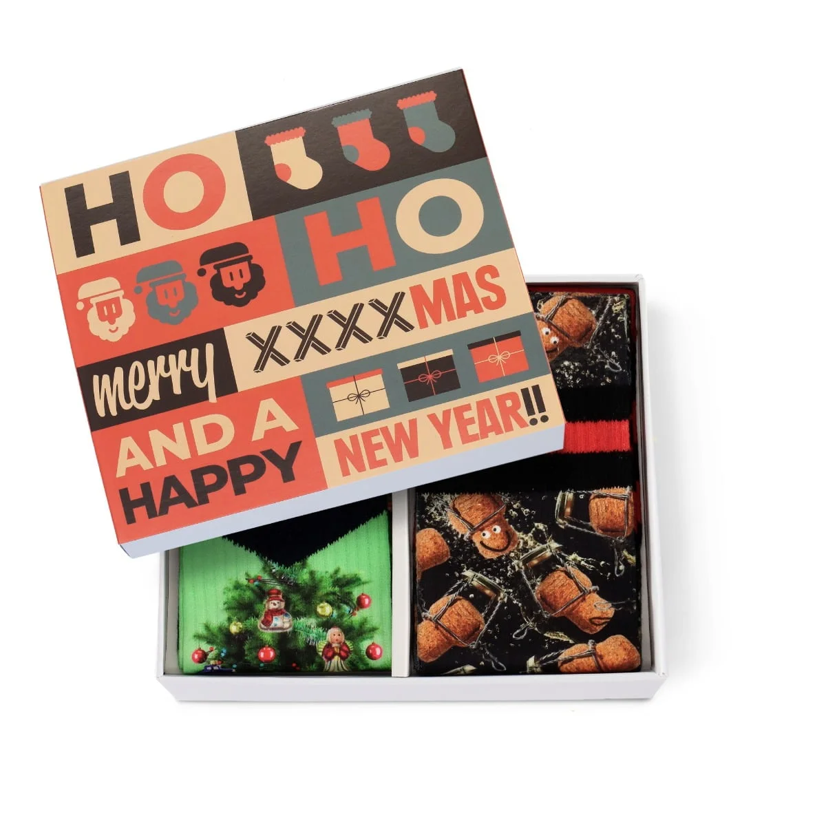 Xmas custome en plop sokken in giftbox