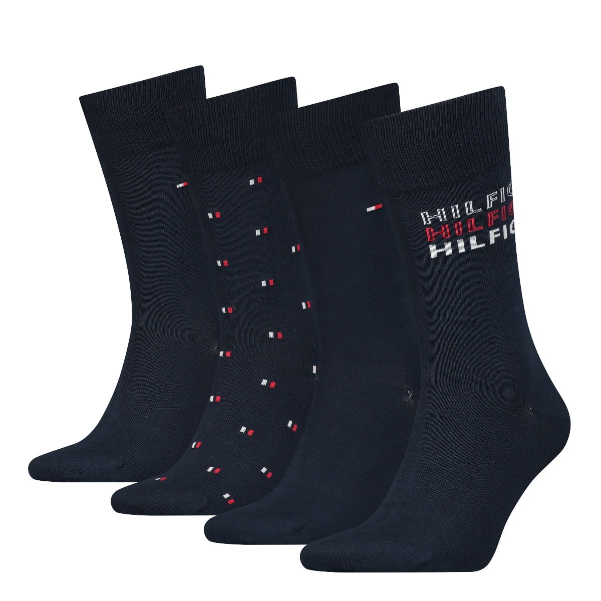 Tommy Hilfiger Sock Tin Giftbox (4-pack) - heren sokken - donkerblauw - Maat: 43-46