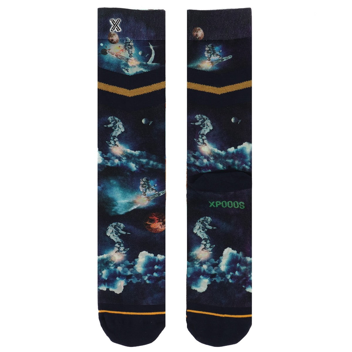 XPOOOS sokken met bamboo spaceboarding print afbeelding