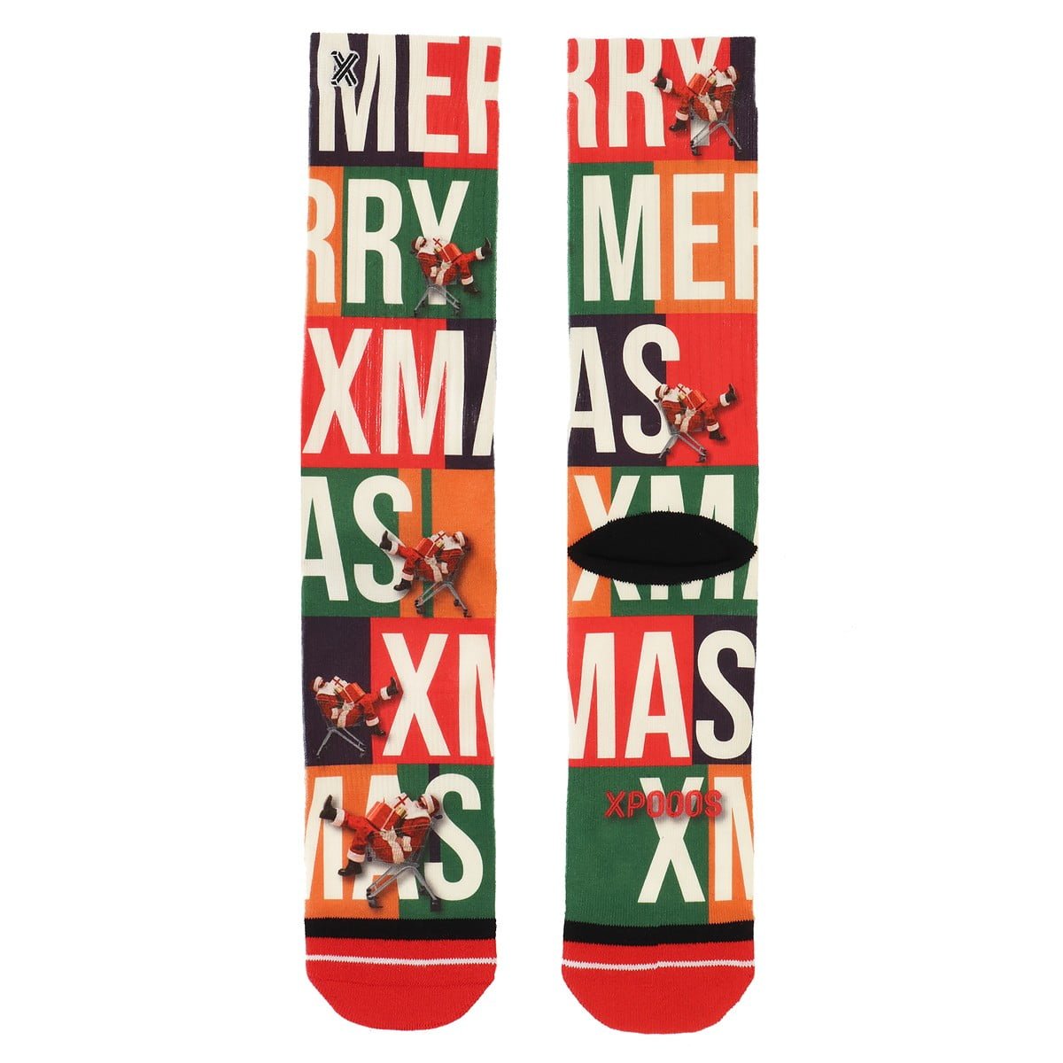 XPOOOS sokken met Xmas santa print afbeelding