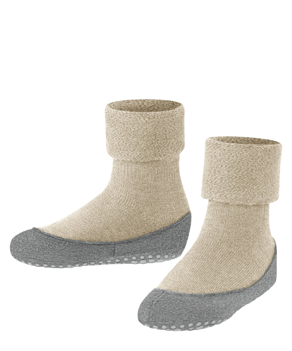 FALKE Cosyshoe Minis antislip noppen Merino Wol Kinderen Pantoffels Huissokken beige - Maat 25-26