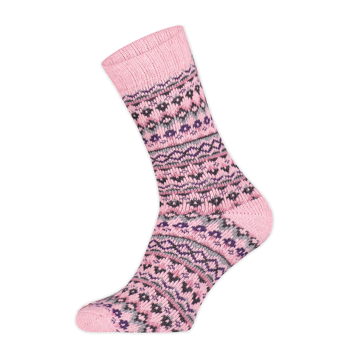 Basset - Wollen Dames Sokken - Pink - Maat 35-38 - 45% Wol