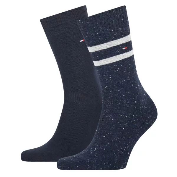 2 pack stripe neppy socks navy