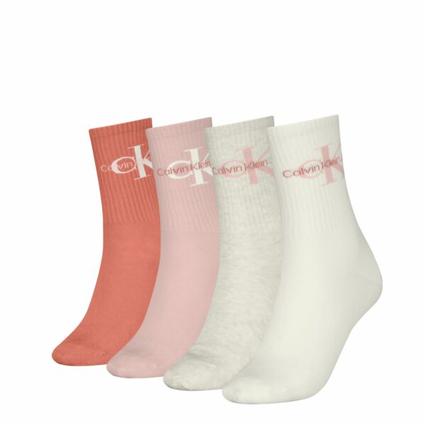 Calvin Klein dames sokken giftbox logo 4-pack-peach-01 (1)