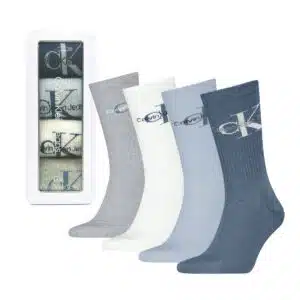 Calvin Klein heren sokken giftbox logo 4-pack-blue-new