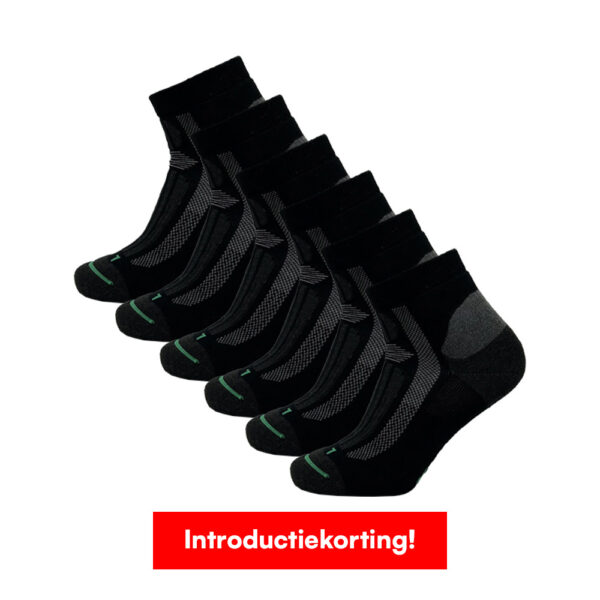 Sokken Online-10cel-quarter-werksokken-zwart-6-paar-korting-2
