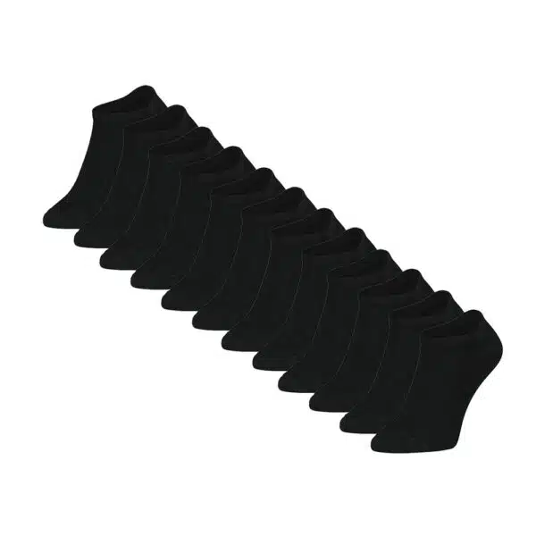 eureka-bamboe-sneaker-sokken-bs001-voorkant-zwart-12-paar